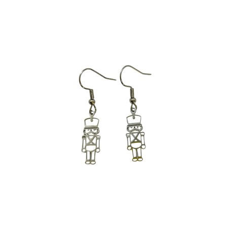 earrings steel silver hooks lead soldier